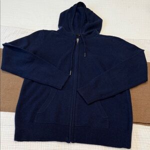 Quince Navy Cashmere Hoodie - Size XS